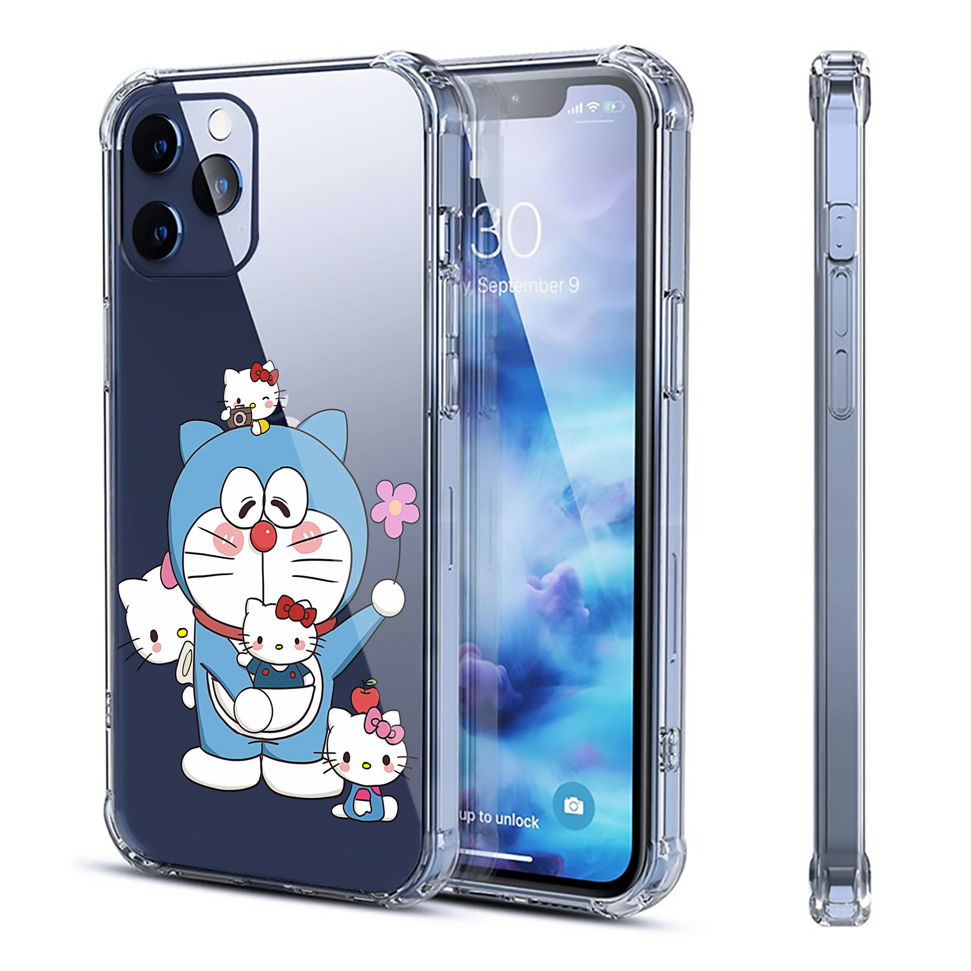 （画像用） ドラえもん Doraemon 【iPhone 12シリーズ対応】透明スマホケース（クリアソフトケース）